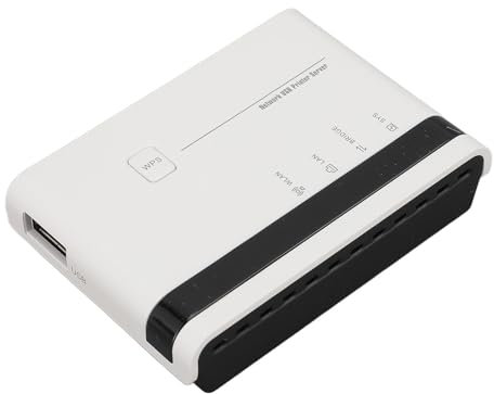 Servidor de Impresión de Red, Diseño Compacto USB2.0 Impresión de 4 Dispositivos para el Hogar y la Oficina (Enchufe de la UE 100-240V)