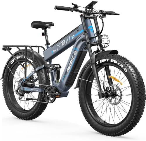 FREESKY 2026 Alaska Pro Dual Battery Electric Bike for Adults, 48V 45AH 200 Miles Long Range Dirt E Bike, 26 Fat Tire Fast Mountain EBike, Full Suspension & Hydraulic Brakes UL 2849 Certified by TÜV