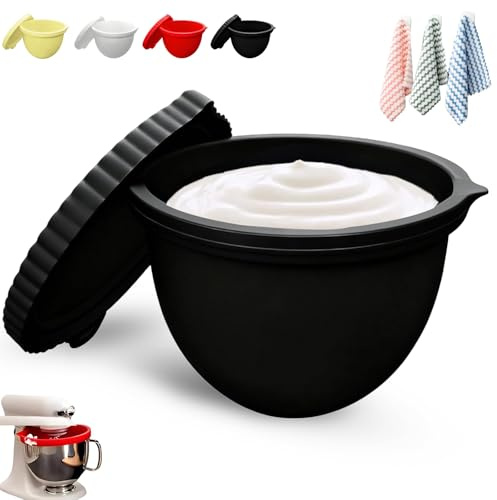 Mixaid Silicone Liners for Kitchen Tilt-Head 5 Qt Mixers, 2025 Newest Silicone Mixing Bowl Liners, Kitchen Aid Mixer Bowl Accessories for Baking and Cooking(Black)