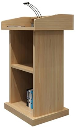 Genérico Rörligt stativ i ljust valnöt - mångsidigt podium för kyrkor, skolor, kontor, konferenser, bröllop och mottagningsdiskar - elegant trähögtalarbord
