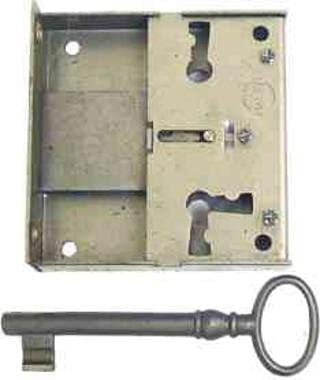 Antikhof Möbelschloss Eisen Plank,Höhe:6,3 cm,Breite: 7,2 cm, Dornmaß:5,0 cm,Bestellnummer: KAS 50/H