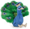 Living Nature Stofftier - Bunter Pfau (18cm)