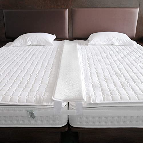 Qucover Bed Bridge Twin to King Converter Kit, Gap Filler Kit with Memory Foam, Comfortable Mattress Connector for Guest and Hotel, 200x20x8cm