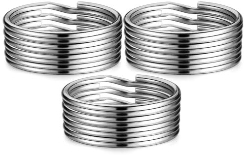 YHYZ 25mm (1.0 Inch) Key Rings Bulk (30pcs, Round), Sliver Metal Spilt Key Rings, for Kechain Chain/Dog Collar tag/DIY Craft Jewelry Making/Car Key