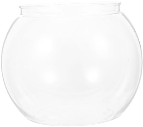 Housoutil Boccia Per Pesci Trasparente Piccolo Acquario in Plastica Resistente Vasca Per Pesci Rossi Da Tavolo Decorativa Per Casa Ufficio Regalo