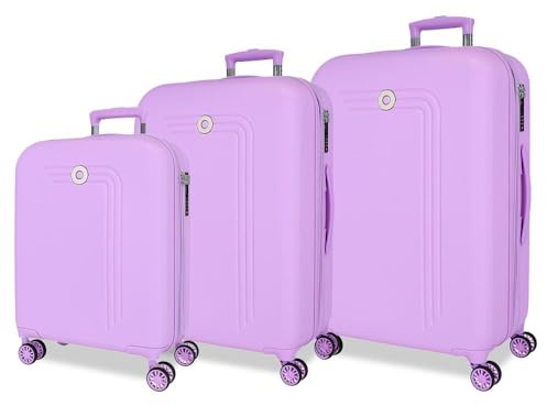 MOVOM Valise de Cabine Riga, Violet, Lot de 3 valises