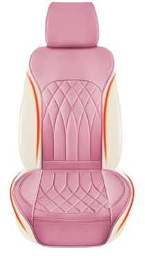 JNNJ Coprisedili Auto Anteriore, Coprisedili Auto Resistenti, Accogliente Coprisedile Universale Auto Pelle, Anti Scivolo Coprisedile Singolo Schienale, Protezione Ideale per Seggiolino Autos(Rosa)