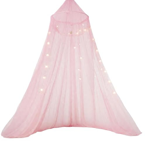 Bed Canopy for Girls,Rainbow Canopy For Bed,Princess Mosquito Net Play Tent For Kids,Children Reading Canopies Indoor, Hanging Bed Net Cover For Girls Room Decor (Pink)