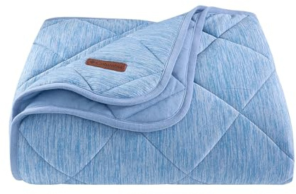 Columbia 50 x 60 Cooling Throw Blanket - Soft and Cozy Home Essentials for Bed and Living Room, 80% Nylon / 20% Polyethylene Heathered, 6 Diamond Quilt 100% Polyester Wicking - Dark Mirage