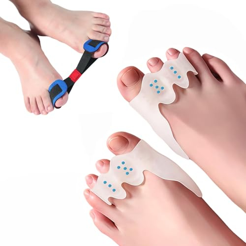 3 Piezas Separador de Dedos Del Pie, Corrector de Juanetes Silicona, Juanetes Corrector Mujer y Hombre, Con Banda de Entrenamiento para el Pulgar, Reutilizable