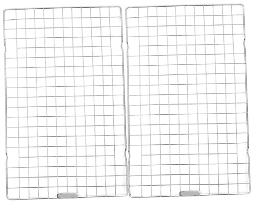 fkngcp Rejilla de enfriamiento, 2 Rejillas de Alambre de Acero Resistente de 16 x 10 Pulgadas para Bandeja para Hornear, Suministros para Hornear antiadherentes para Asar, Asar y Enfriar
