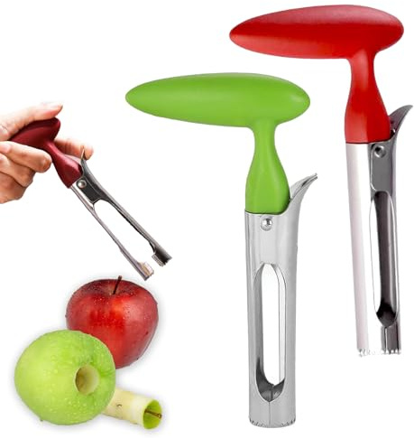 Togli Torsolo Mela,2 PCS Levatorsoli Mela in Acciaio Inox Levatorsoli per Mele con Manico Per La Casa e La Cucina