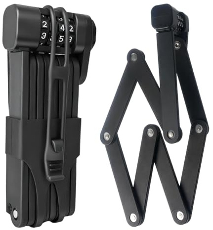 Homieway Bike Chain Lock, Combination Folding Bike Lock for Key-Free Convenience, Heavy Duty Bicycle Lock with Adjustable Secure Links for E-Bike, Scooter and Electric Scooter, Easy to Carry & Use