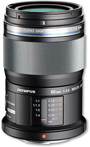 Olympus M.Zuiko Digital ED Obiettivo 60mm 1:2.8, Micro Quattro Terzi, per Fotocamere OM-D e PEN, Nero
