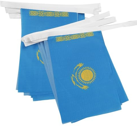 AZ FLAG Flaggirlang Kazakstan 6 m 20 flaggor Lätt Polyester 21x15 cm