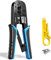 AMPCOM Ethernet RJ45 engaste herramienta, 8P / 6P-RJ11, RJ12 Crimper trinquete Cortador separador azul