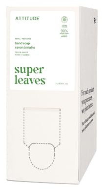 ATTITUDE Savon à Mains, EWG Verified, Ingrédients d'Origine Naturelles, Végane, Feuilles d'Olivier, Éco Recharge, 2 Litres