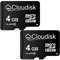 Cloudisk 2Pack 4GB Micro SD Scheda di memoria MicroSD Classe 6 con adattatore SD (2Pack 4 GB)