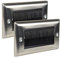 Ex-Pro 2 Pack Brush Wall Plate, Double Gang Steel Flush Wall Mounted Faceplate for Outlets, Sockets and Tidy Wire and Cable - Silver