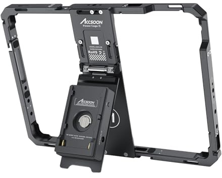 Accsoon PowerCage Ⅱ Protective Cage for iPad(Gen 7,8,9,10)/Air 3,4,5, iPad Pro 9.7/10.5/11 inch(Gen 1,2,3,4) with NP-F Battery Plate Adapter as a On-Camera Monitor, Used with SeeMo/SeeMo Pro/Nano