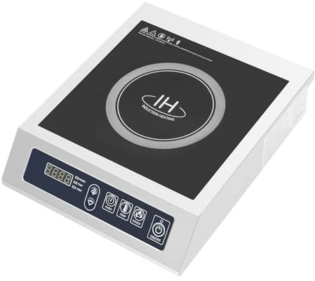 3 500 W induktionskokplatta induktion spishäll kokplatta enkel spisplatta med halkfria fötter, lämplig grytdiameter 12–30 cm, 60–300 °C, för husbilar, hotell, restauranger, snackutrymmen