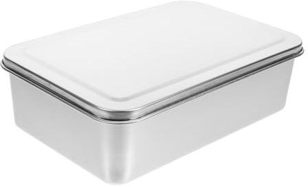 CHICAMPERA Bandeja Para Hornear Rectangular Con Tapa 22 * 14 * 6 Cm Antiadherente Acero Inoxidable Para Pasteles y Panes Adecuado Para Repostería Incluye Tapa