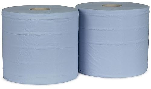 2WORK CT34137 2-Ply Forecourt Roll, 400 m, Blue, Pack of 2