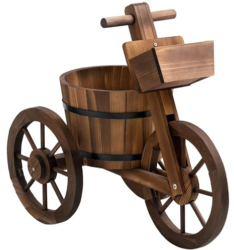 Outsunny Porte Plante Tricycle Étagère Pots de Fleurs 52L x 31l x 45H cm
