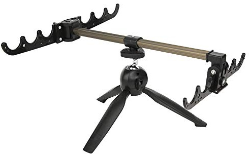 Annjom Supporto per treppiede per Canna da Pesca sul Ghiaccio in Acciaio Inossidabile, Supporto per Canna da Pesca sul Ghiaccio per Esterni con Slot Multipli, telescopico per Regalo per Gli