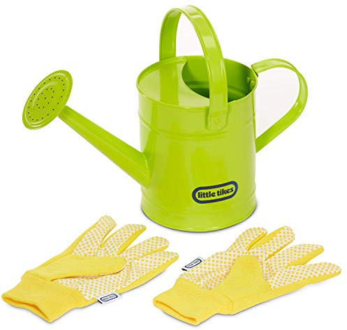 Little Tikes Growing Garden Watering Can & Gloves - Lightweight & Durable - Outdoor Fun for Toddlers - Educational & Active Play - Ages 3+ Years,30 x 13 x 21 cm