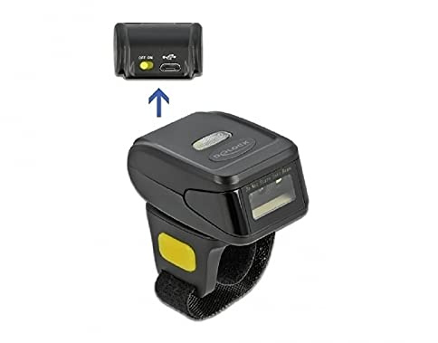 Delock Ringbarcode Scanner 1D und 2D mit 2,4 GHz oder Bluetooth, für Rechts- und Linkshänder, Unterstützt IOS & Android