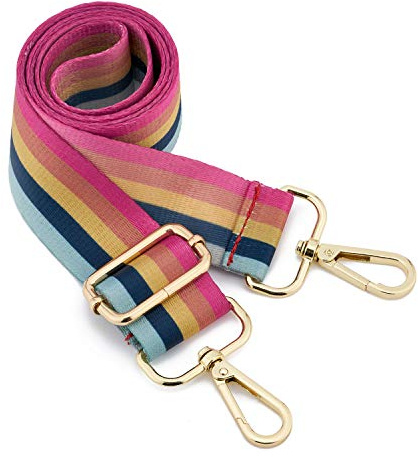 Wide Shoulder Strap Adjustable Replacement Belt Crossbody Canvas Bag Handbag((3.8CM) rainbow2)