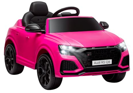 HOMCOM Audi RS Q8 Licensed Kids Electric Car, 6V 7Ah Kids' Electric Ride on with Remote Control, 7Ah Big Battery, Lights Bluetooth, Music USB, for 3-5 Years Old, Pink