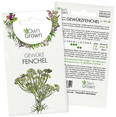 Fenchel Samen: Premium Fenchel Saatgut für die Anzucht von 100 Kräuter Pflanzen mehrjährig – Fenchelsamen Saatgut für Kräutertee – Kräutersamen für die Fenchel Tee Pflanze – OwnGrown Samen Kräuter