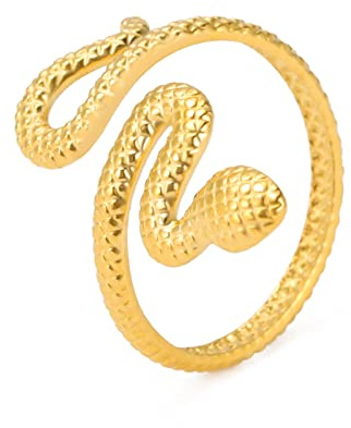TEAMER Snake Ring Rostfritt Stål Justerbar Finger Ring Wrap Snake Ring Stapling Ring Punk Snake Animal Smycken För Kvinnor