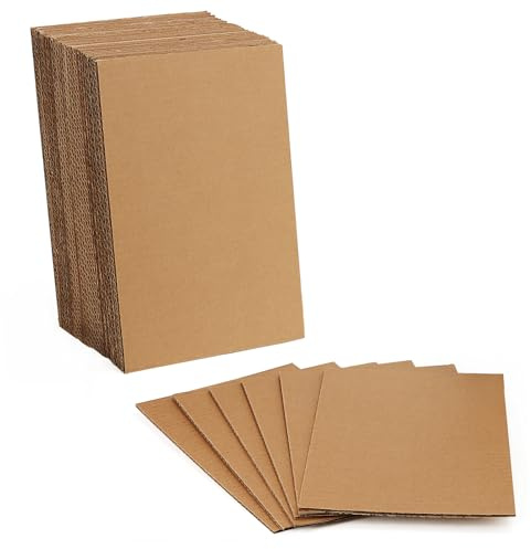 MUKCHAP 40 Pack A4 Corrugated Cardboard Sheets, 297 x 210 x 3mm Cardboard Sheets Pad for Packaging, Shipping