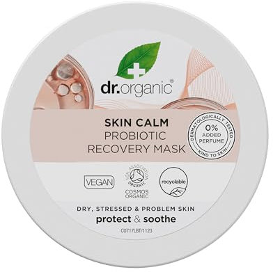Dr Organic - Skin Calm Probiotic Recovery Mask - Women's & Men's Skincare - For Redness, Dry, Sensitive & Irritable Skin - Vegan, Cruelty, Paraben & SLS Free - 100ml - 1 Pack