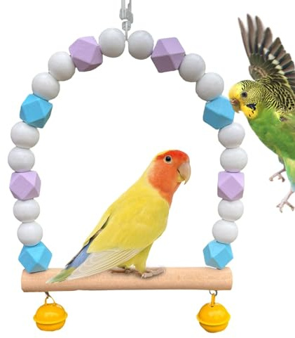Balançoire pour Oiseaux de Compagnie - Balançoire pour Oiseaux de Compagnie, Jouet d'escalade avec sonnettes | Jouets pour Cages pour perchoirs d'oiseaux, Jouets d'escalade