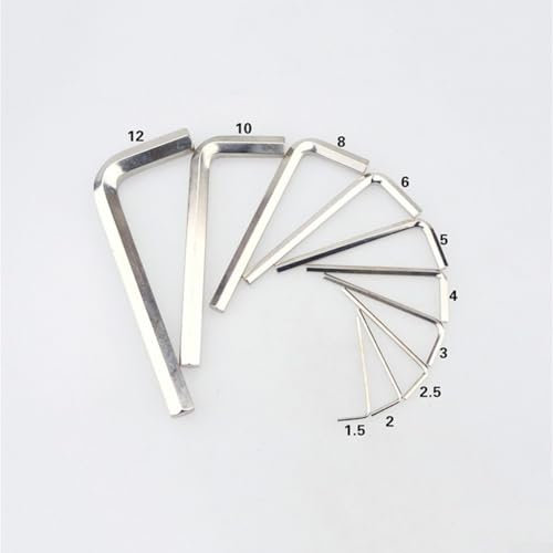 BlissfulAbode 10 llaves hexagonales tipo L, ligeras y portátiles, 1 56 mm, acero resistente (2.5 mm)