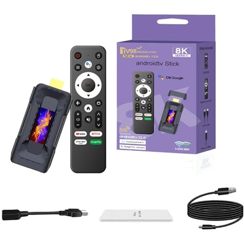 Android TV Stick 4K Mini Smart Tv box DDR4 2GB RAM 16GB RK3528 Quad-Core 64bit WiFi6 Dual 2.4G/5G WiFi HDR10+ Ultra USB HD Smart TV STICK Box Streaming Media (2+16G)