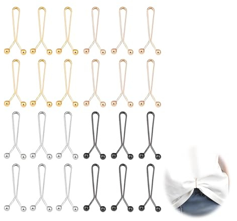 24 Épingles Hijab Vêtements Boutons Instantanés Amovibles Multicolore | Ajusteur Pinces Serrage Broches Sécurité, U-Clips Jeans Pantalons, Polyvalent, Pratique, Fiable, Durable, Discret