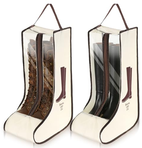 XLIUAX 2 paia di tasche per stivali, custodia portatile per stivali alti, protezione antipolvere, impermeabile, con manico per uomini, donne, bagaglio da viaggio, uso quotidiano, attrezzatura da sci