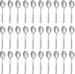 Teaspoons, Funnydin 48 Pieces Tea Spoons Set, 5.9 Inch, Spoons Cutlery for Tea, Coffee, Cake, Dessert & Salad, Dishwasher Safe, Dessert Spoon, Tea Spoon for Restaurant