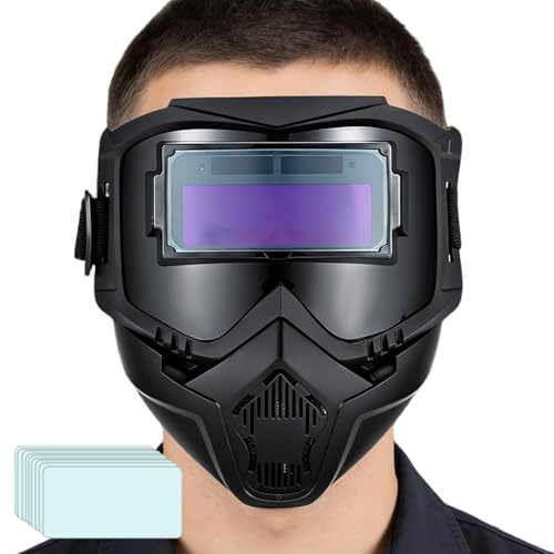 Visiera Da Saldatura A Oscuramento Automatico - Protettore Saldatura 3 Illuminazioni Regolabili | Casco Protettivo Regolabile Per Saldatore - Per Industria Costruzione Laboratorio