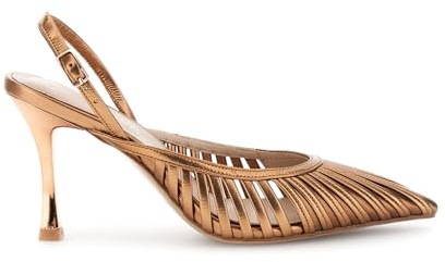 CAFèNOIR - Décollété Aperta Dietro Listini In Sintetico Effetto Pelle Laminata, Da Donna, Colore Bronzo, Taglia 37