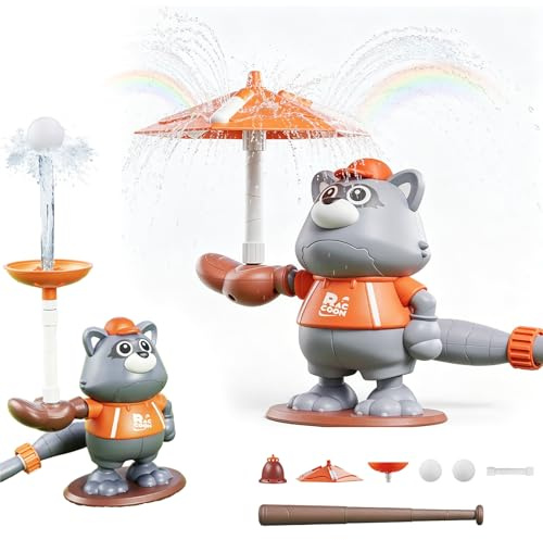 Arroseur d'eau rotatif 3 en 1 en forme de raton laveur, jouet de jardin amusant pour enfants, fête d'été, appareil de jeu pour arrière-cour et pelouse