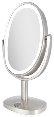 Zadro Newport 10 by 18 Oval LED Lighted Makeup Mirror with Magnification 5X/1X Touch Control Makeup Mirror with Lights