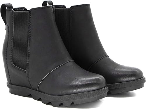 Athlefit Women's Wedge Boots Comfortable Ankle Wedge Black Booties Size 8.5