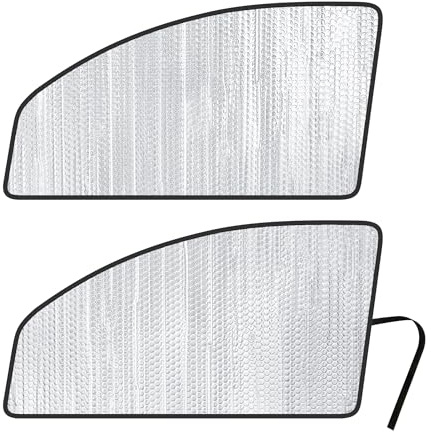 Side Window Front Seat Reflective Sunshade Custom Fit for 2009 2010 2011 2012 2013 2014 2015 2016 2017 2018 Dodge RAM 1500 (NOT for RAM 2500/3500) - Crew Cab - Quad Cab - Mega Cab - 4Dr 4Door (2PCS)