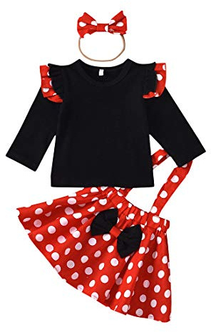 Verve Jelly Toddlers Girls Polka Dots Bretelle Tutu Dress Abiti da festa di compleanno con fascia Bowknot Skirt 3 pezzi Set di abiti
